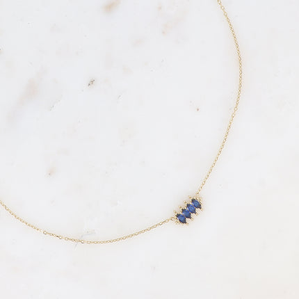 Collier - pendentif 4 cristaux en amande