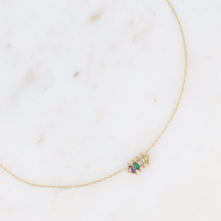 Collier - pendentif 4 cristaux en amande