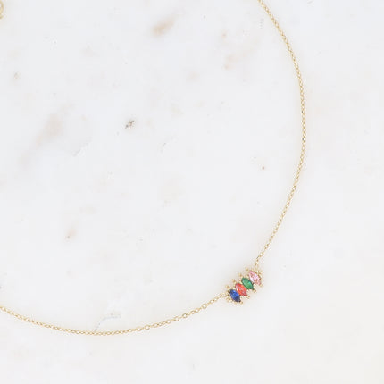 Collier - pendentif 4 cristaux en amande