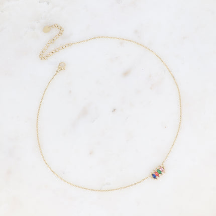 Collier - pendentif 4 cristaux en amande