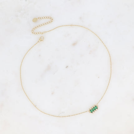 Collier - pendentif 4 cristaux en amande