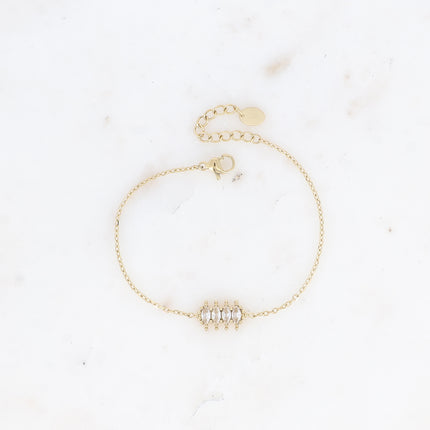 Bracelet - pendentif 4 cristaux en amande