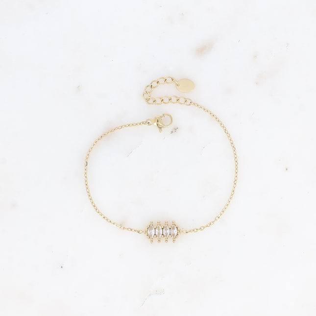 Bracelet - pendant with 4 almond-shaped crystals