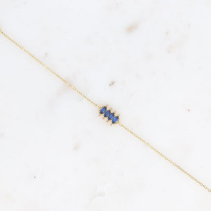 Bracelet - pendentif 4 cristaux en amande