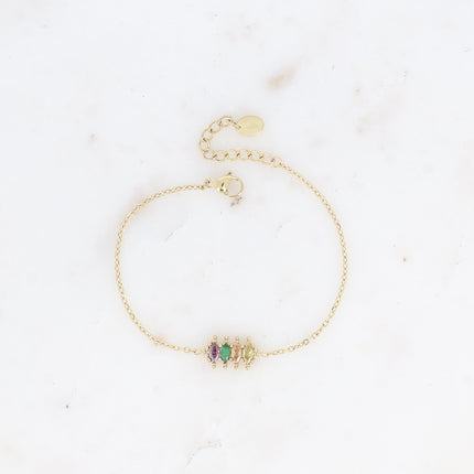 Bracelet - pendentif 4 cristaux en amande