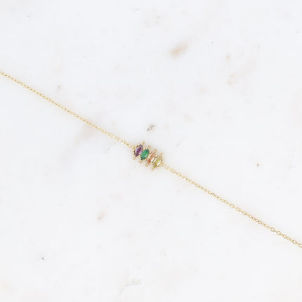Bracelet - pendentif 4 cristaux en amande