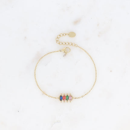 Bracelet - pendentif 4 cristaux en amande