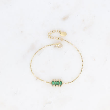 Bracelet - pendentif 4 cristaux en amande