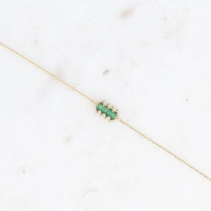 Bracelet - pendentif 4 cristaux en amande