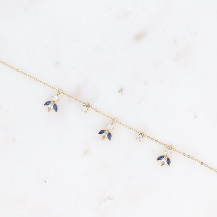 Bracelet Katarina - petites breloques en motif feuillage en oxydes de zirconium