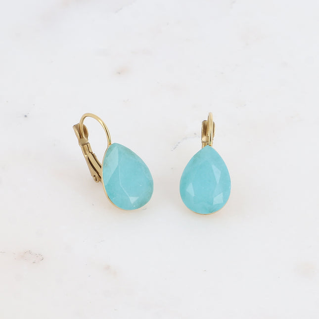 Boucles dormeuses Bertille - goutte et pierres naturelles