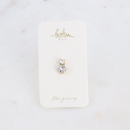 Piercing - double cristal rond