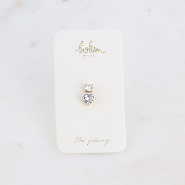 Piercing - double cristal rond
