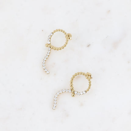 Boucles pendantes Yasmina - anneau effet bulle et chaîne rivière