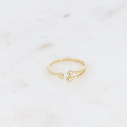 Bague ouverte - 3 oxydes de zirconium