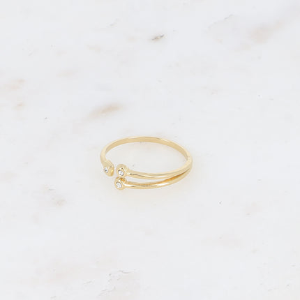 Bague ouverte - 3 oxydes de zirconium