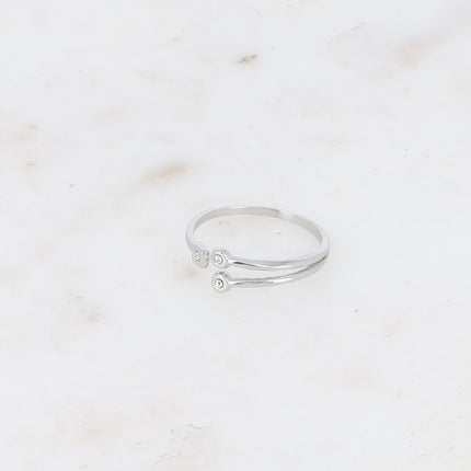 Bague ouverte - 3 oxydes de zirconium