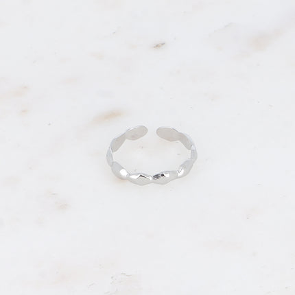 Bague fine Shajeni - motif géométrique dentelé