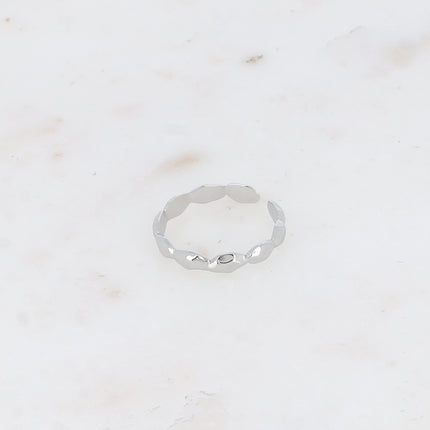 Bague fine Shajeni - motif géométrique dentelé