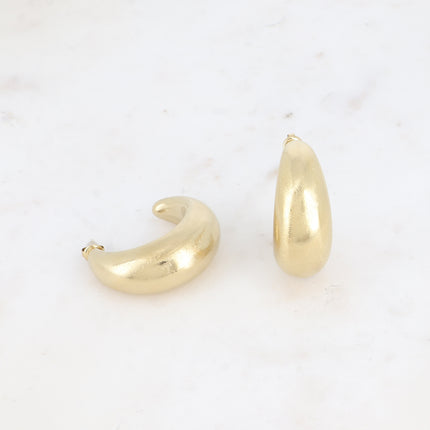 Créoles Tara - croissant de lune épais effet brossé 4 cm