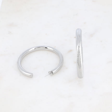 Lamiss Creole Earrings - Large Brushed Effect Hoop 6 cm