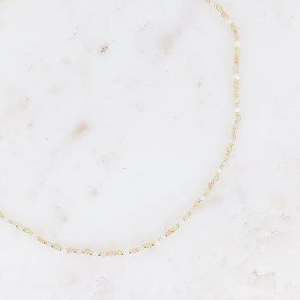 Collier sur fil Ellyn - pierres naturelles, perles rocailles