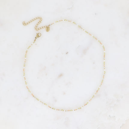 Collier sur fil Ellyn - pierres naturelles, perles rocailles
