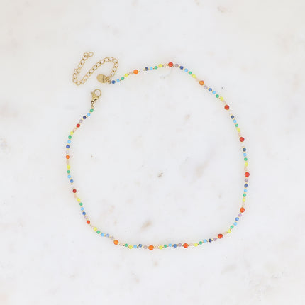 Collier sur fil Ellyn - pierres naturelles, perles rocailles