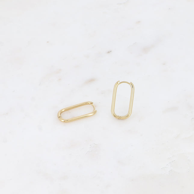 Creole earrings - elongated oval 12x22mm