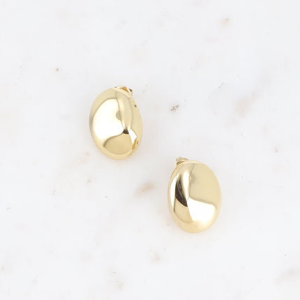 Boucles puces Giovanna - grand ovale effet miroir