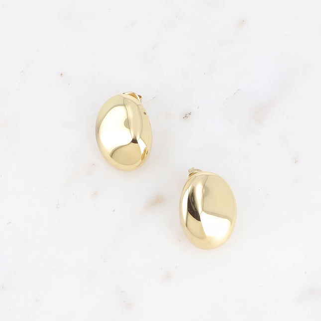Boucles puces Giovanna - grand ovale effet miroir