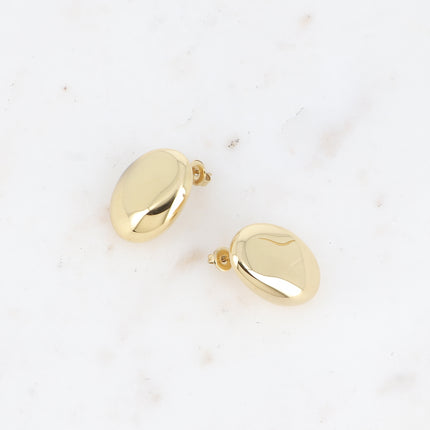 Boucles puces Giovanna - grand ovale effet miroir
