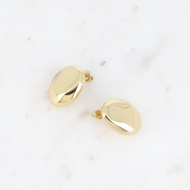 Boucles puces Giovanna - grand ovale effet miroir