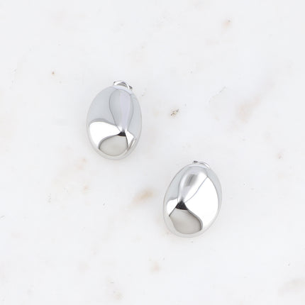 Boucles puces Giovanna - grand ovale effet miroir