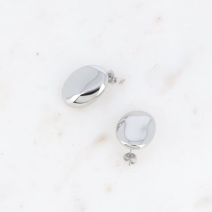 Boucles puces Giovanna - grand ovale effet miroir