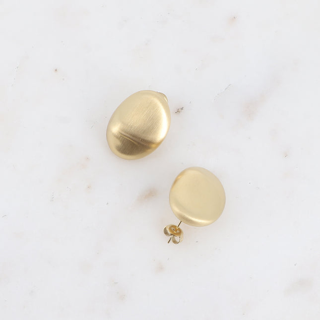 Boucles puces Assude - grand ovale effet brossé
