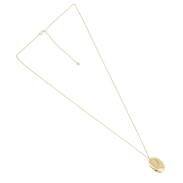 Sautoir - grand pendentif ovale effet miroir