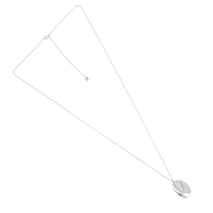 Sautoir - grand pendentif ovale effet miroir