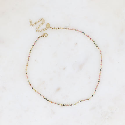Collier sur fil Ellyn - pierres naturelles, perles rocailles
