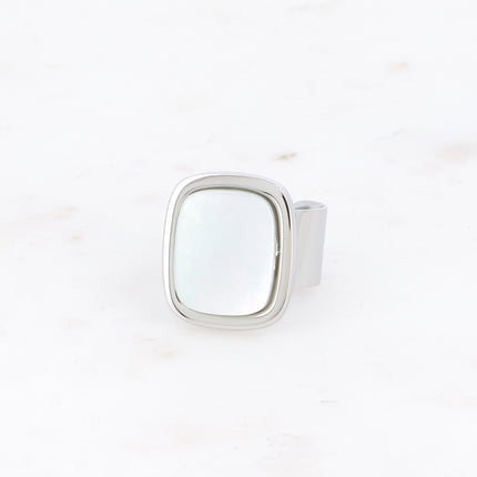 Bague - pierre naturelle rectangulaire