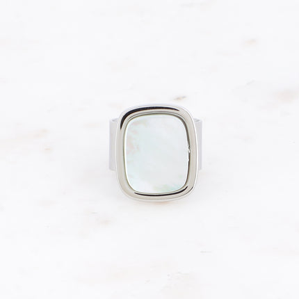Bague - pierre naturelle rectangulaire