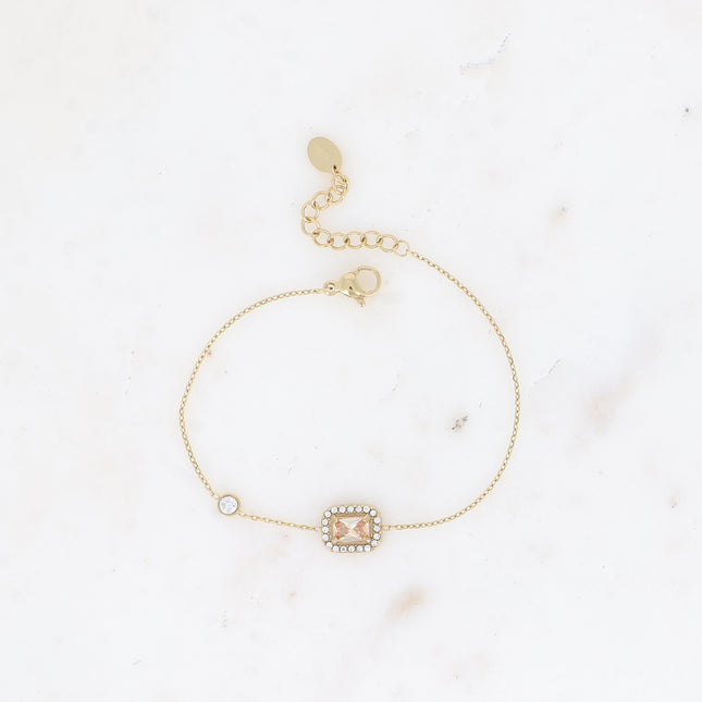 Bracelet - rectangular crystal and zirconium oxides