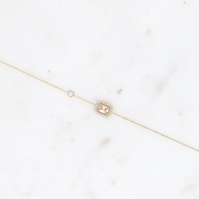 Bracelet - rectangular crystal and zirconium oxides