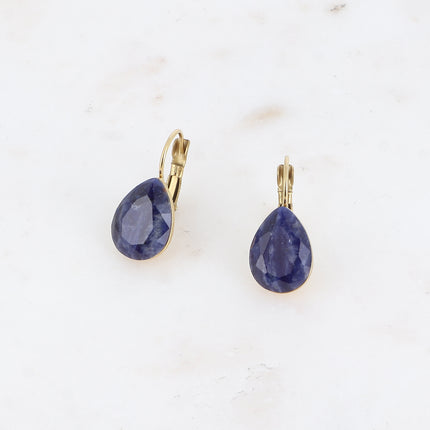 Boucles dormeuses Bertille - goutte et pierres naturelles