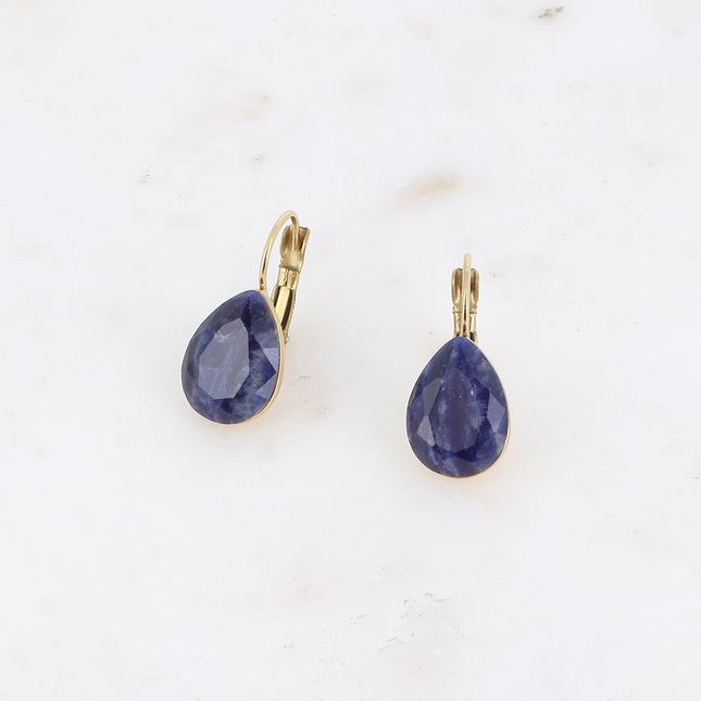 Boucles dormeuses Bertille - goutte et pierres naturelles