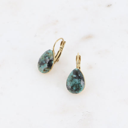 Boucles dormeuses Bertille - goutte et pierres naturelles