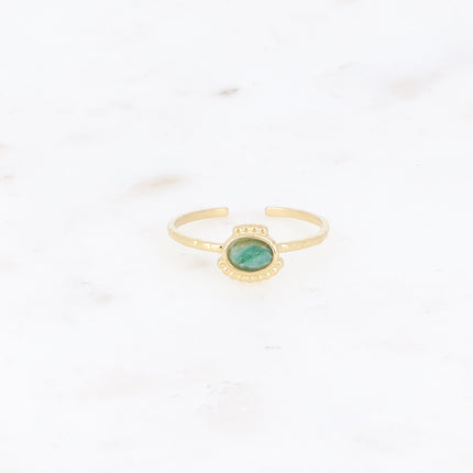 Bague fine Lunates - pierre naturelle ovale