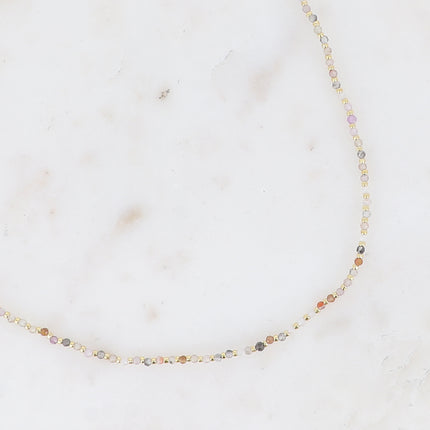 Collier sur fil Ellyn - pierres naturelles, perles rocailles