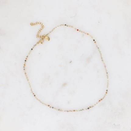 Collier sur fil Ellyn - pierres naturelles, perles rocailles