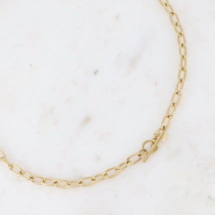 Collier Agathe - maille ovale et fermoir cabillot
